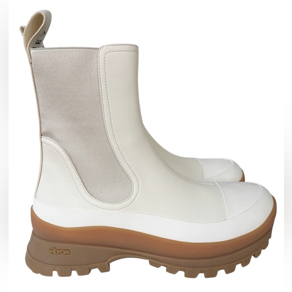 STELLA MCCARTNEY Trace Chelsea Boots in Cream Size EU41=US11B New - Picture 6 of 16